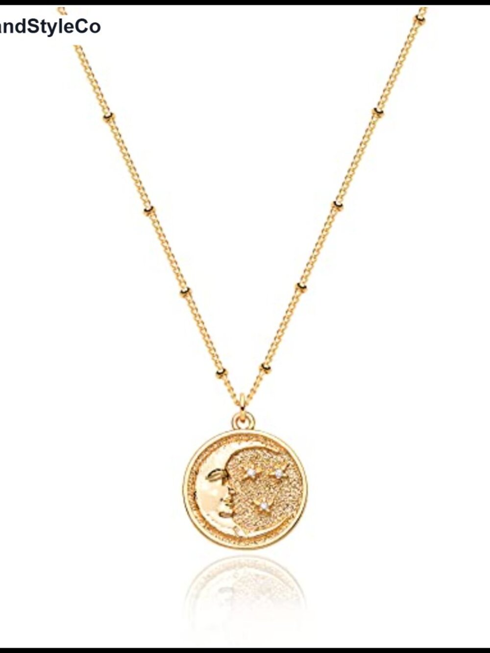 14k Gold Plated Coin Necklace Dainty Hypoallergenic Pendant for Women